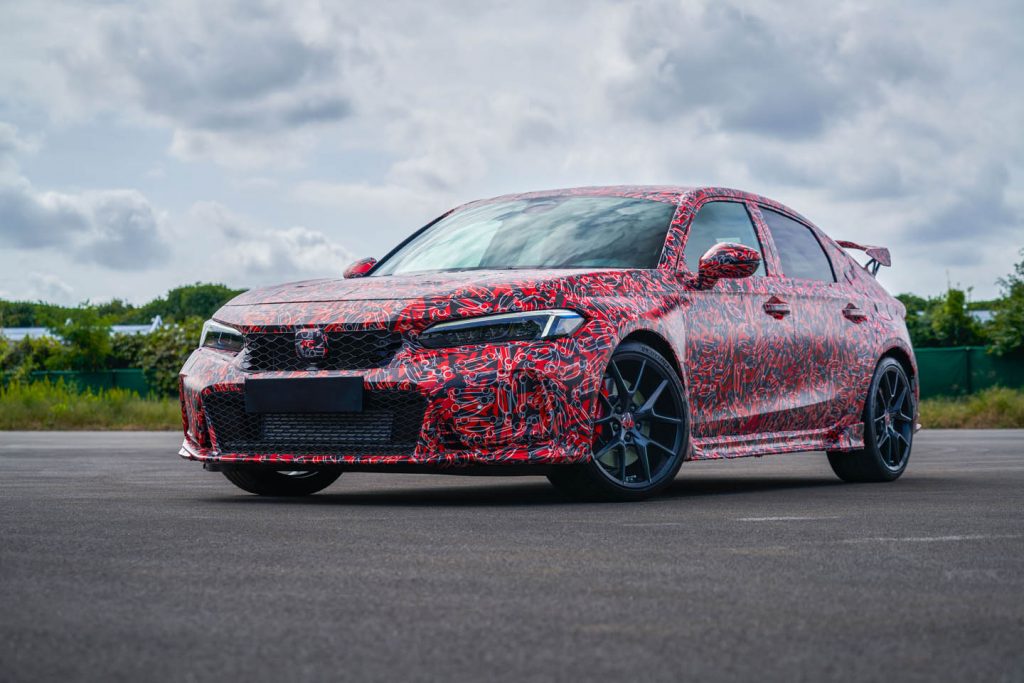 2023 Honda Civic Type R Front Three Quarter in Camo