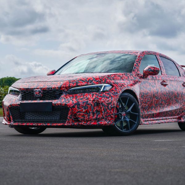 2023 Honda Civic Type R Front Three Quarter in Camo