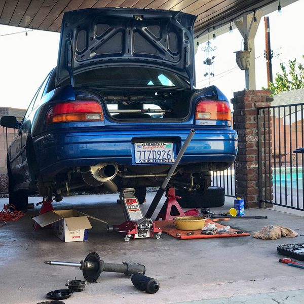 1999 Subaru Impreza 2.5RS Project Car Up on Stands - Suspension