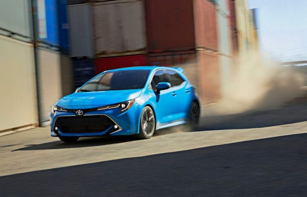 2022 Toyota Corolla Hatchback Zooming Through a Shipment Container Yard