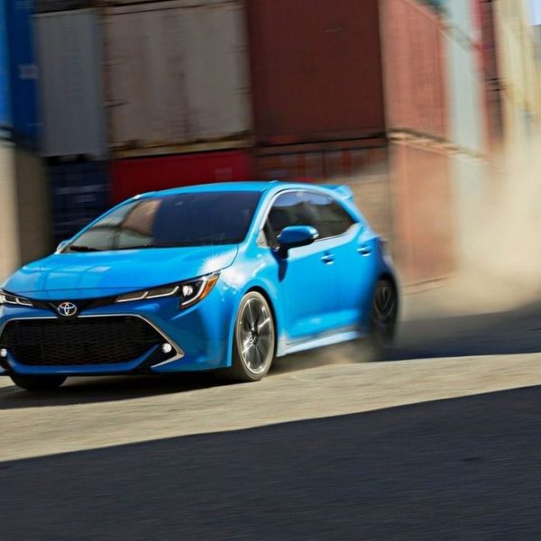 2022 Toyota Corolla Hatchback Zooming Through a Shipment Container Yard