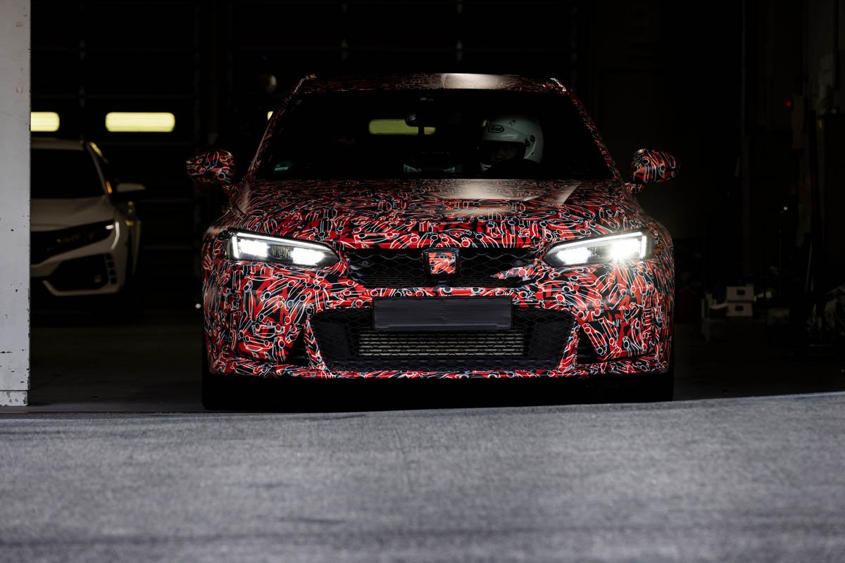 2023 Honda Civic Type R in Camouflage Parked in the Garage at Suzuka Circuit Japan
